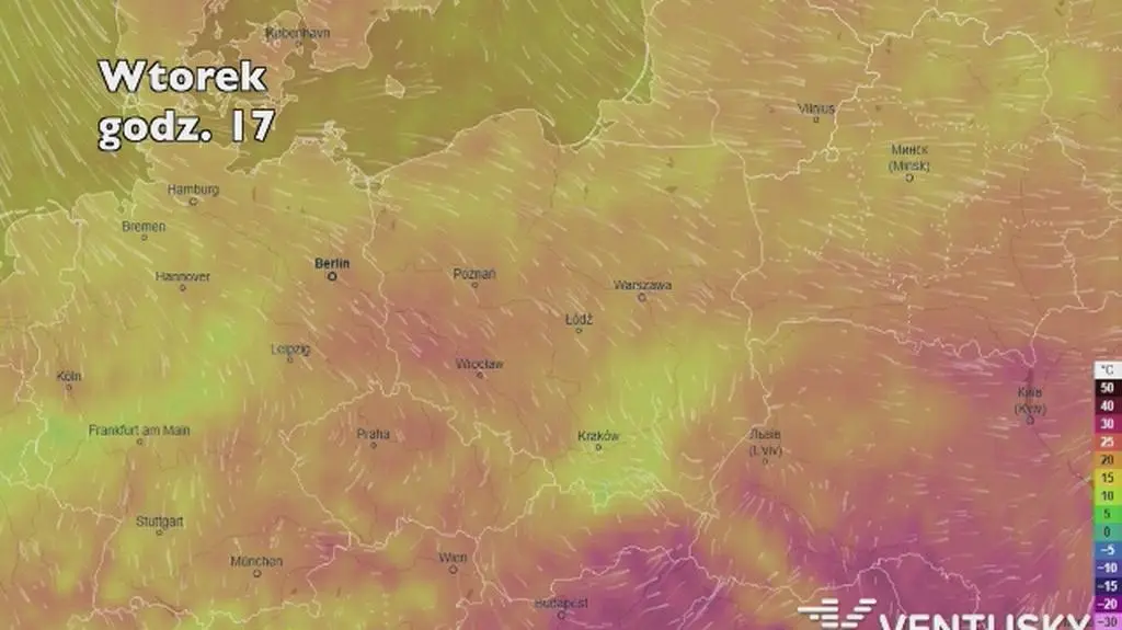 Temperatura w najbliższych dniach (ventusky