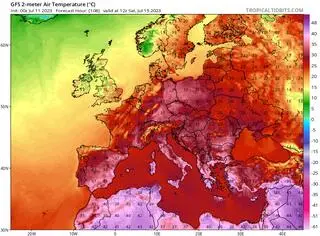 Prognozowana temperatura na sobotę 15.07.23