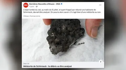 Piła kawę, gdy spadła na nią skała. Mógł to być meteoryt