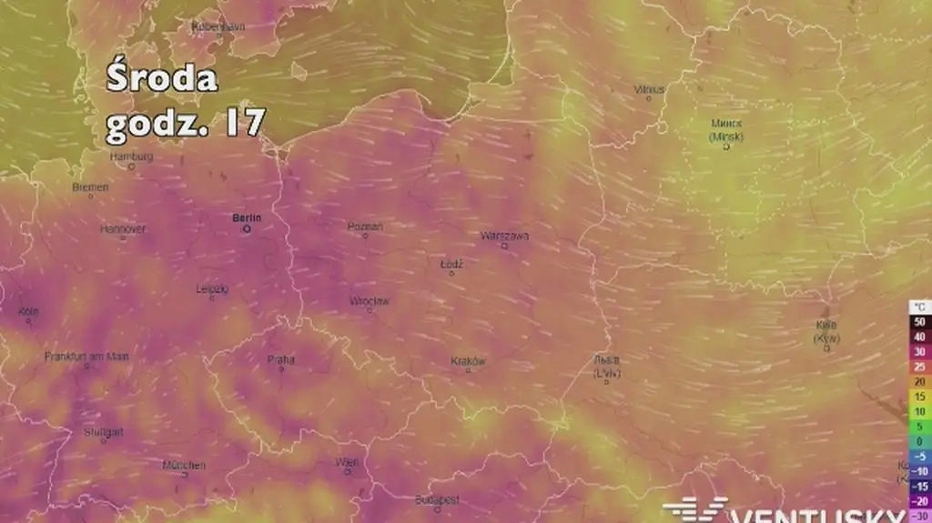 Temperatura w najbliższych dniach (ventusky