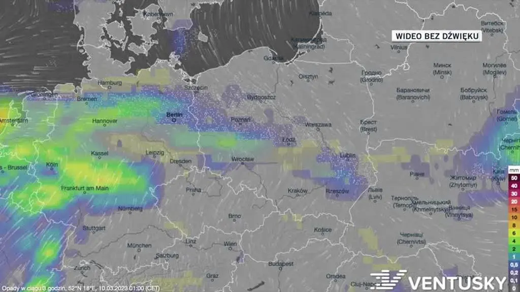 Prognoza opadów na kolejne dni