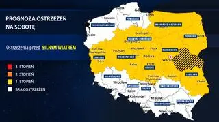 Prognoza zagrożeń IMGW na sobotę
