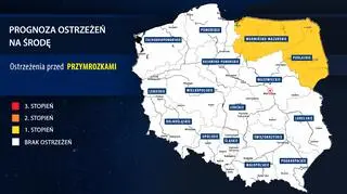 Prognoza zagrożeń IMGW na środę