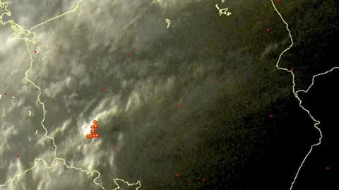 Wyładowania atmosferyczne nad Polską o godzinie 21