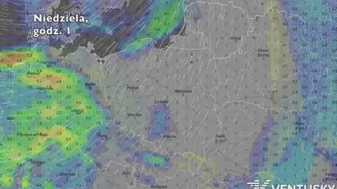 Potencjalne opady w ciągu najbliższych dni (Ventusky