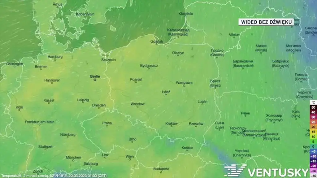 Prognozowana temperatura w kolejnych dniach