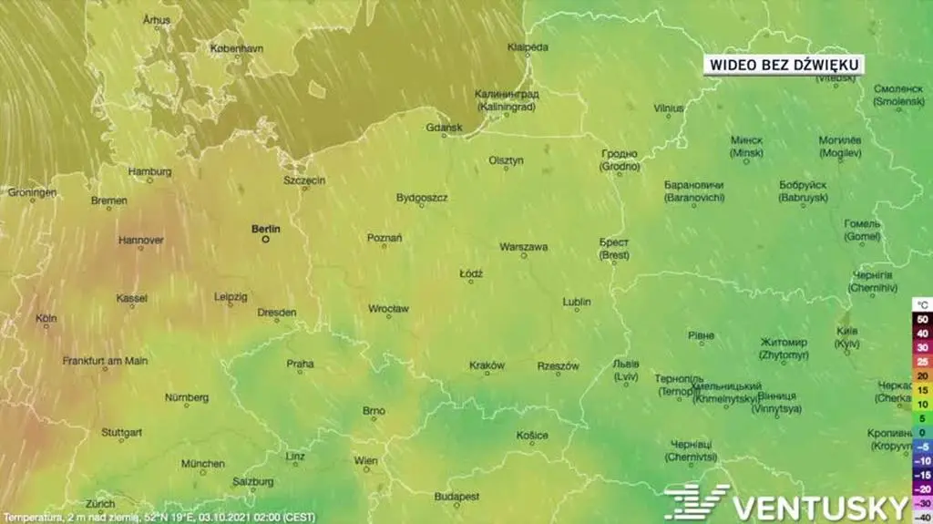 Prognozowana temperatura w dniach 03-07