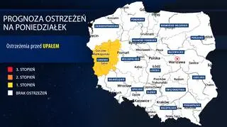 Prognoza zagrożeń IMGW poniedziałek