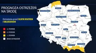 Prognoza zagrożeń IMGW na środę
