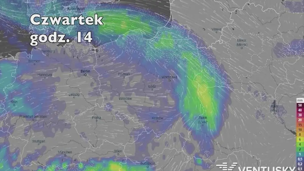 Sprawdź, gdzie będzie dzisiaj padać (Ventusky