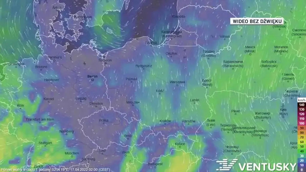Prognoza porywów wiatru na kolejne dni