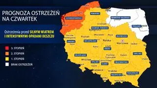 Prognoza zagrożeń IMGW na czwartek