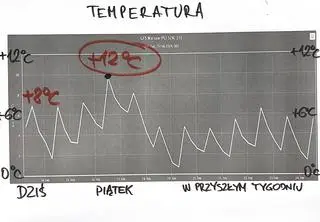 Prognozowana temperatura w Warszawie