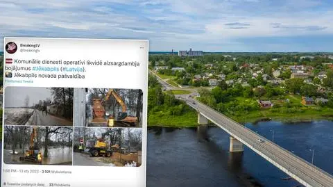 Mieszkańcy miasta Jekabpils ewakuowani z powodu powodzi