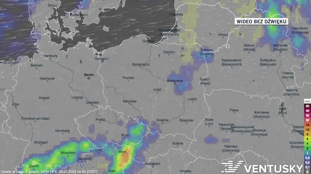 Prognoza opadów w dniach 05-09