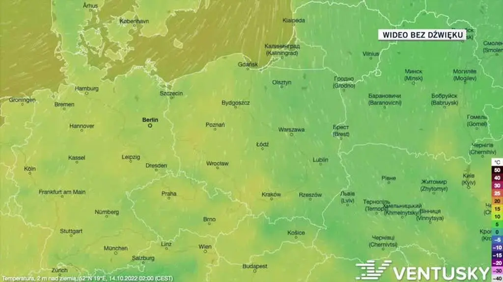 Prognozowana temperatura w kolejnych dniach