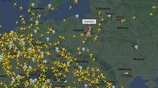 Lokalizacja sań Świętego Mikołaja około godziny 21.20