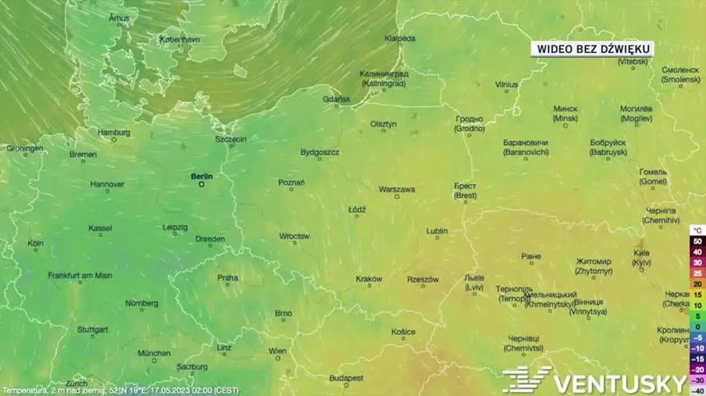 Prognozowana temperatura w dniach 17-21