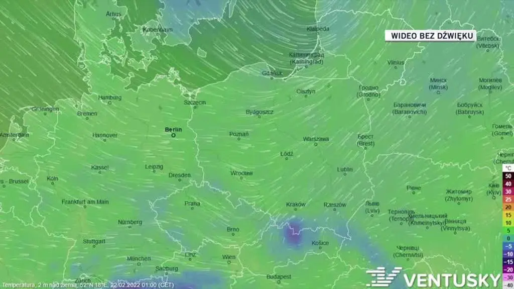 Prognoza temperatury na kolejne pięć dni