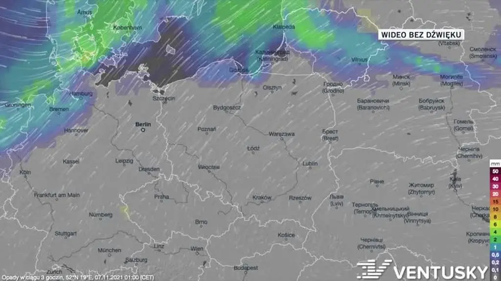 Prognozowane opady w dniach 07-11