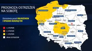 Prognoza zagrożeń IMGW na sobotę