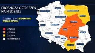 Prognoza zagrożeń IMGW na niedzielę