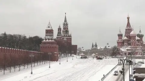Moskwa pod grubą warstwą śniegu