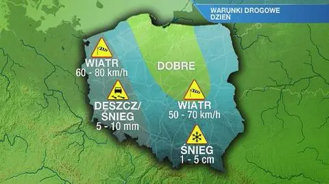 Warunki drogowe we wtorek