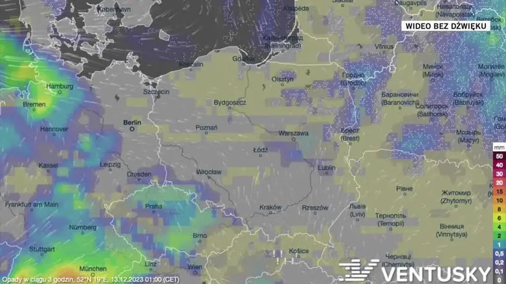 Prognozowane opady na kolejne dni