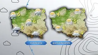 Prognoza pogody na niedzielę i poniedziałek