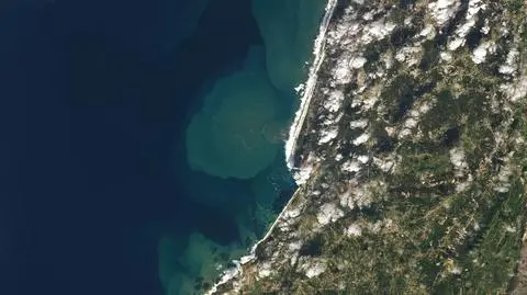 Zdjęcie satelitarne miejscowości Nazaré wykonane 29.10.2020
