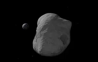 Asteroida 2023 EY - wizualizacja