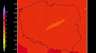 Prognoza indeksu UV na 23.06 dla bezchmurnego nieba