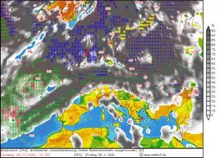 Wstępna prognoza pogody na 24.12