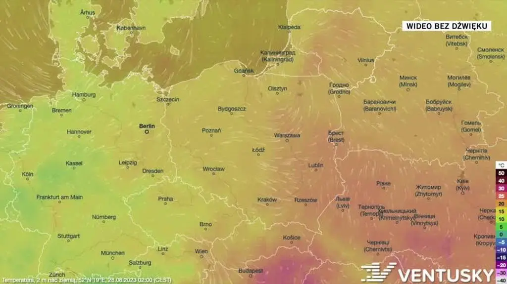 Prognozowana temperatura na kolejne dni