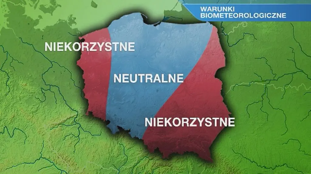 Warunki biometeorologiczne w poniedziałek