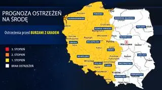 Prognoza zagrożeń IMGW na środę