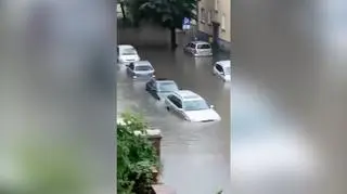 Zalana ulica Wawelska w Ełku