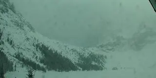 Morskie Oko, widok na Rysy. Zdjęcie z 5.02.2023