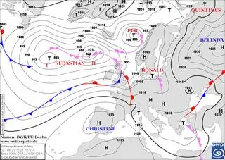 Sytuacja baryczna nad Europą