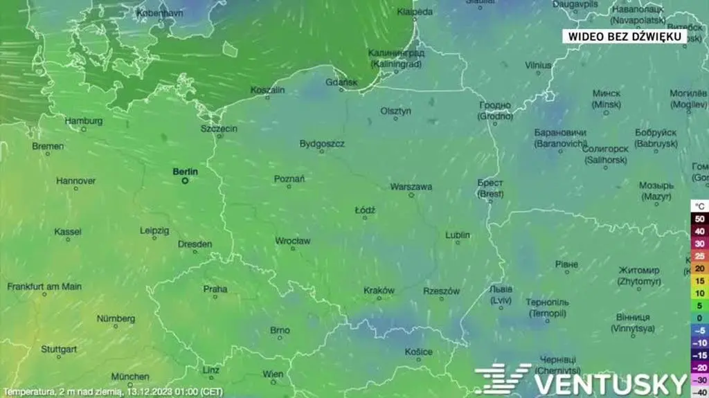Prognozowana temperatura na kolejne dni
