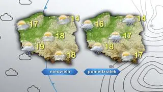 Prognoza pogody na niedzielę i poniedziałek