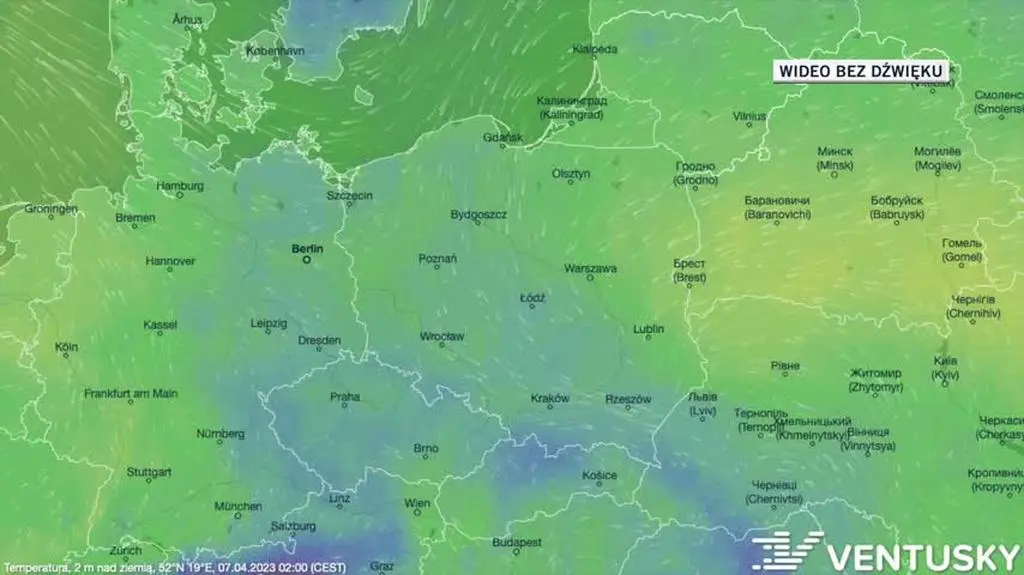 Prognozowana temperatura w kolejnych dniach