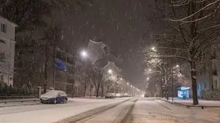 Opady śniegu w Warszawie 24.12.2021