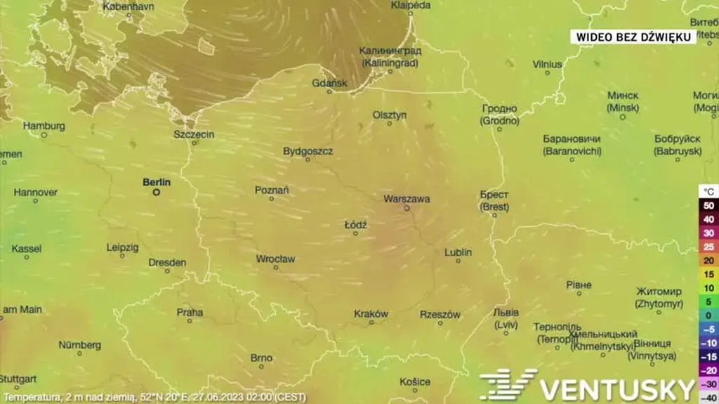 Prognozowana temperatura na kolejne dni
