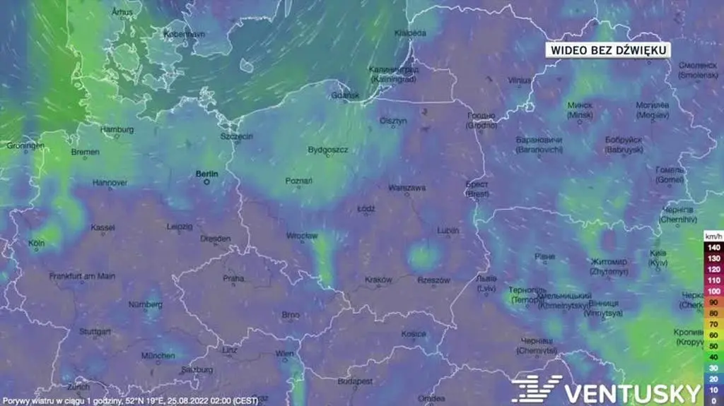Prognoza porywów wiatru na kolejne dni