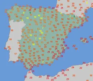 Temperatura maksymalna w Hiszpanii 24.12.2022