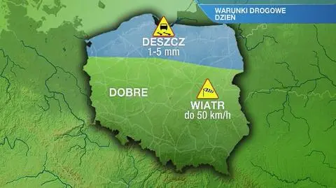 Warunki drogowe w poniedziałek 13