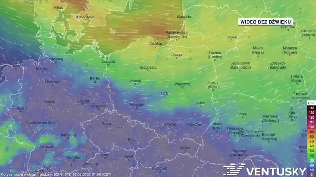 Prognoza porywów wiatru na kolejne dni