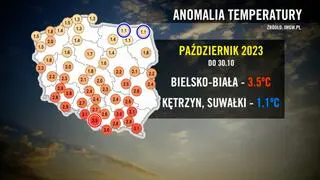 Temperatura w Polsce o godzinie 16 we wtorek 31.10